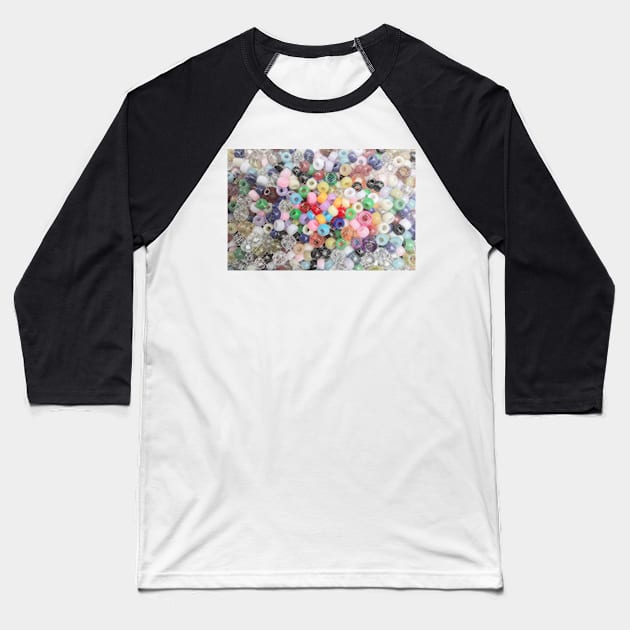 Reclining Beads Baseball T-Shirt by eedeeo